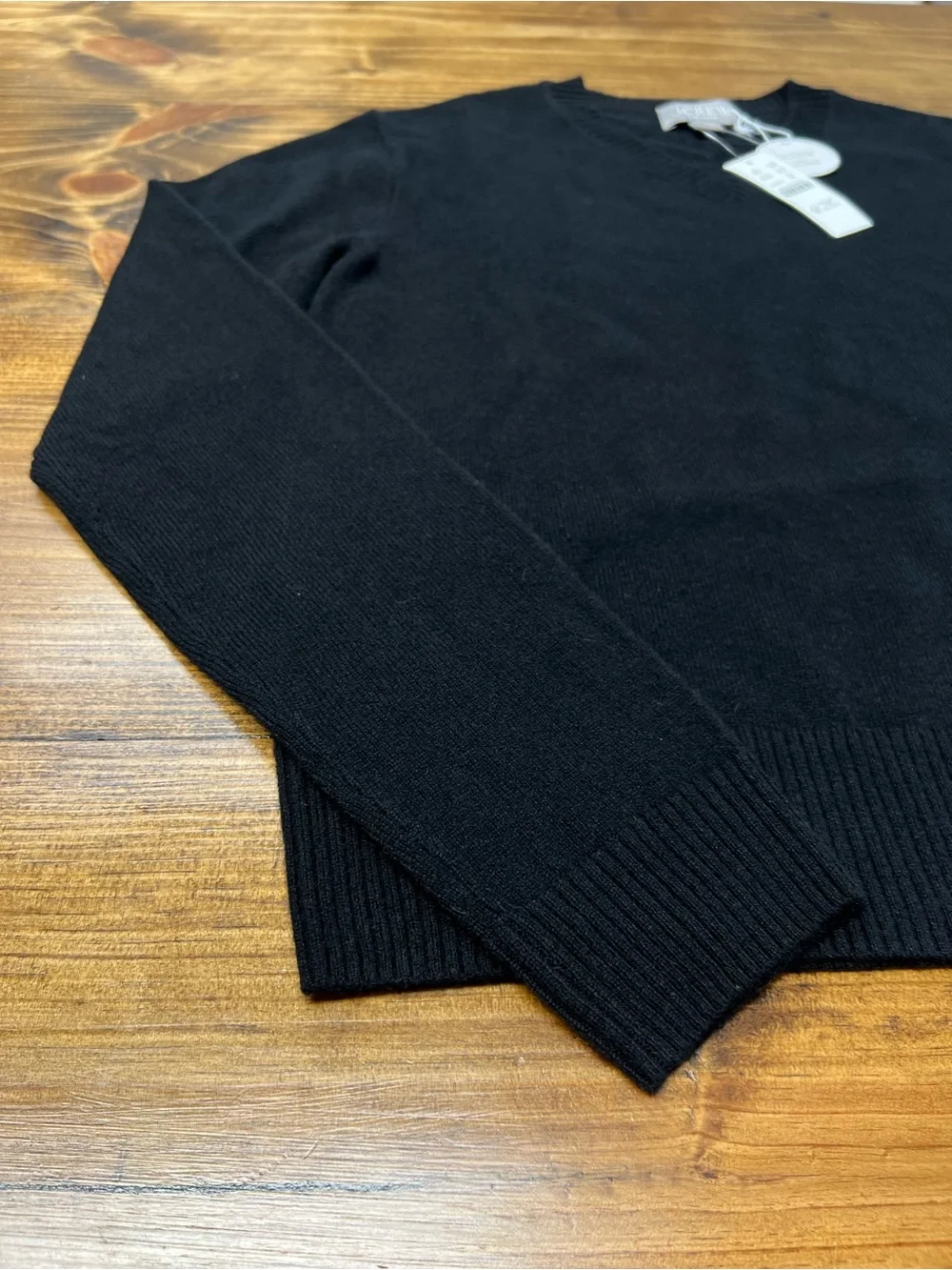 J. Crew Cashmere high V-neck sweater in Black Size XS NWT